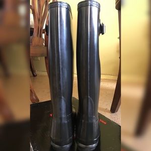 hunter silver rain boots